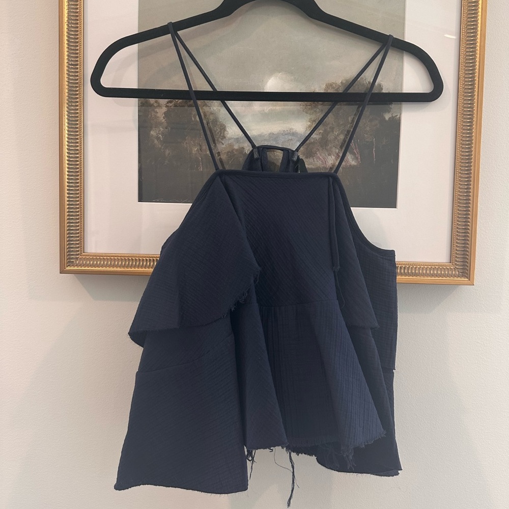 Rachel Comey Midnight Blue Textured Top